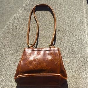 Brown Faux Leather Printed Purse